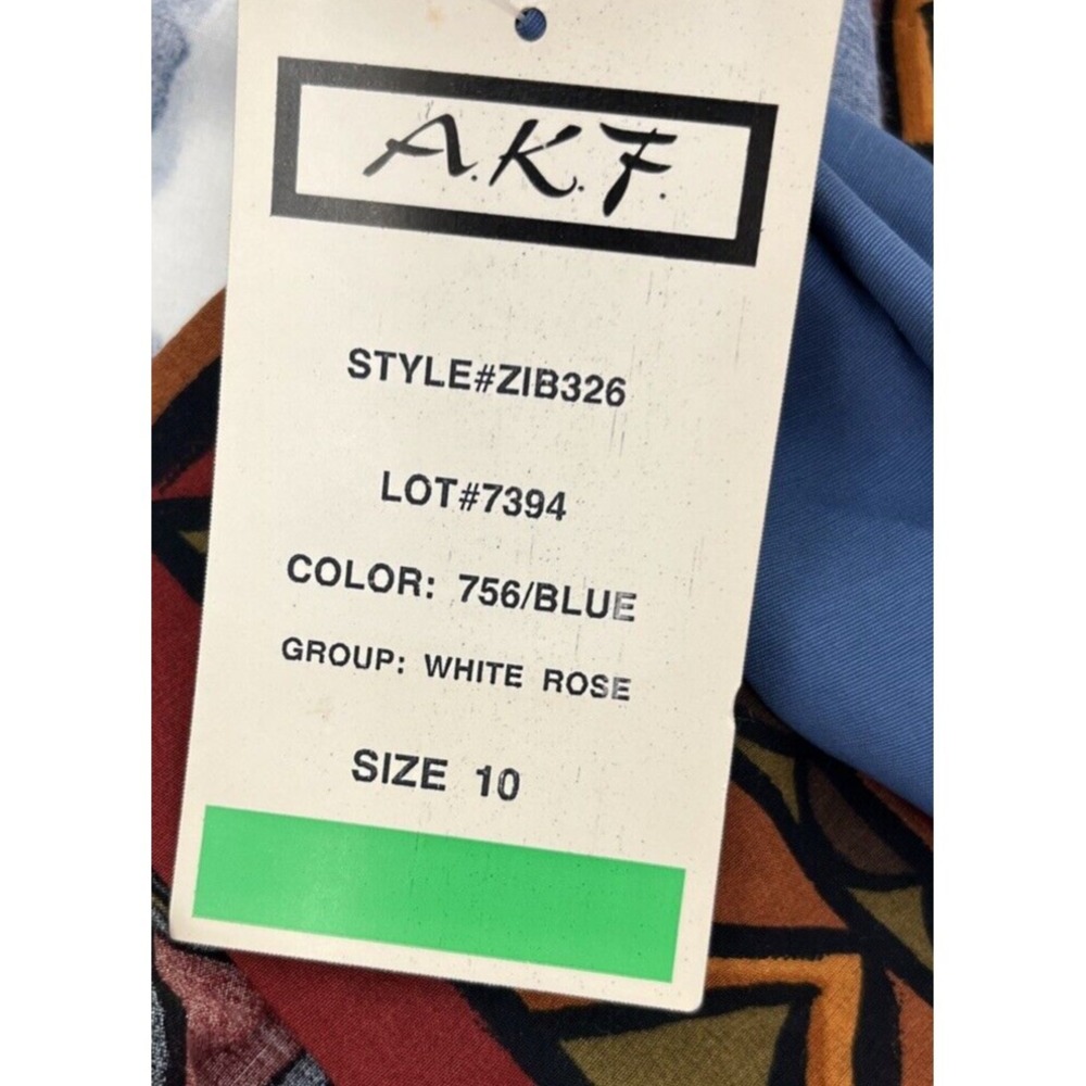 AKF New York Women's Jacket Size 10 Vintage Blue White Rose NWT USA - Picture 7 of 11